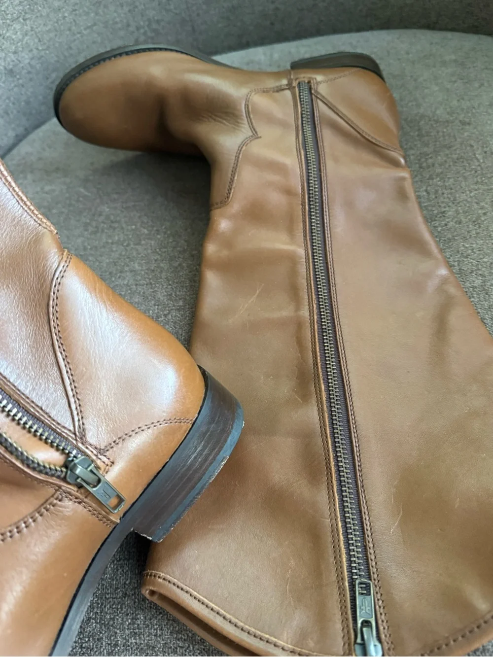 Frye Tall Pull-On Leather Riding Boots - Tan